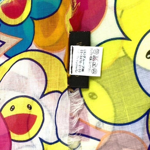 LOUIS VUITTON M72515 Murakami Takashi Cosmic Blossom Pareo Large shawl scarf - Picture 10 of 16